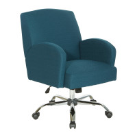 OSP Home Furnishings JLTSA-K14 Joliet Office Chair in Klein Azure Fabric with Chrome Base